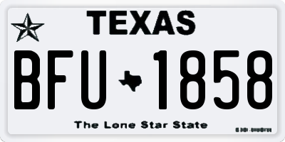 TX license plate BFU1858
