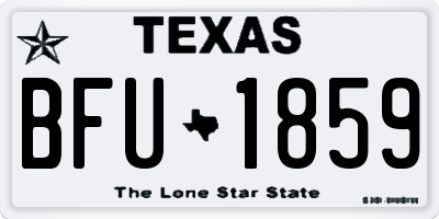 TX license plate BFU1859