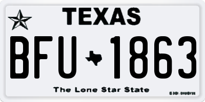 TX license plate BFU1863