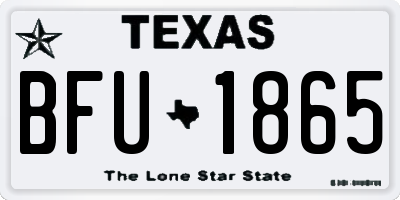 TX license plate BFU1865