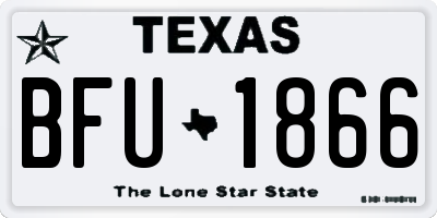 TX license plate BFU1866