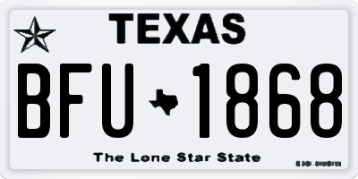 TX license plate BFU1868