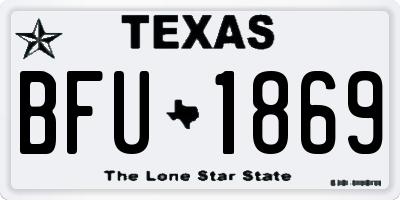 TX license plate BFU1869
