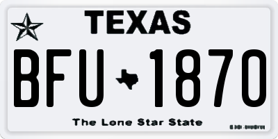TX license plate BFU1870
