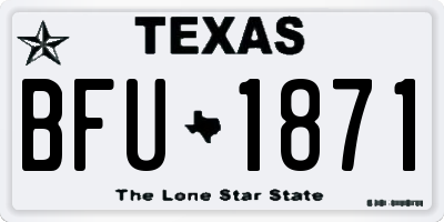 TX license plate BFU1871