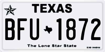 TX license plate BFU1872