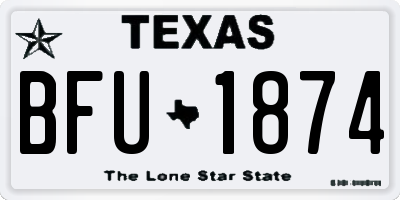 TX license plate BFU1874