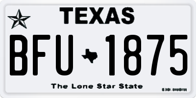 TX license plate BFU1875