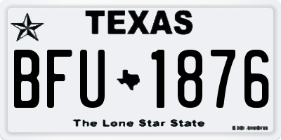 TX license plate BFU1876