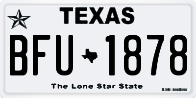 TX license plate BFU1878