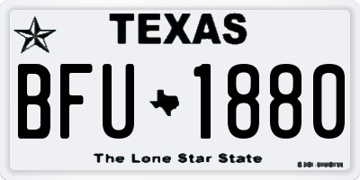 TX license plate BFU1880