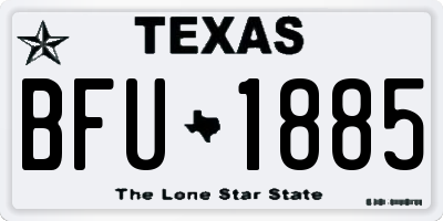TX license plate BFU1885