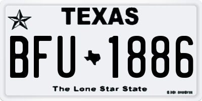 TX license plate BFU1886