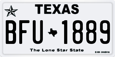 TX license plate BFU1889