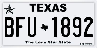 TX license plate BFU1892