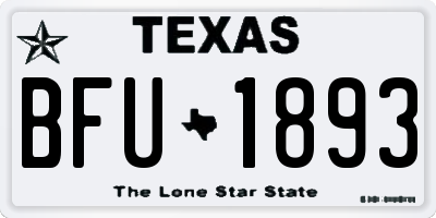 TX license plate BFU1893