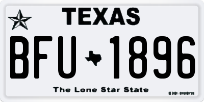 TX license plate BFU1896