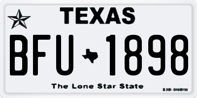 TX license plate BFU1898