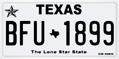 TX license plate BFU1899