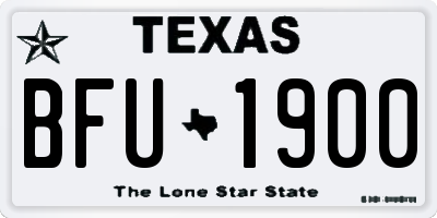 TX license plate BFU1900