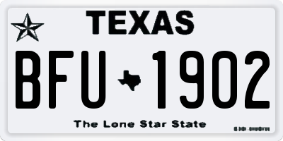 TX license plate BFU1902