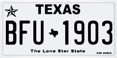 TX license plate BFU1903