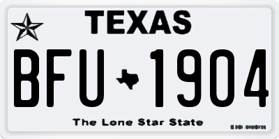 TX license plate BFU1904
