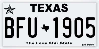 TX license plate BFU1905