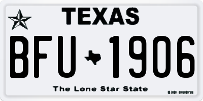 TX license plate BFU1906