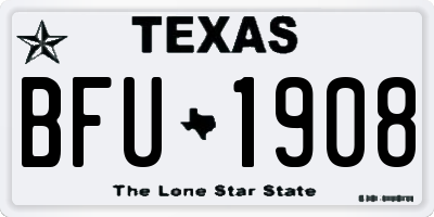 TX license plate BFU1908