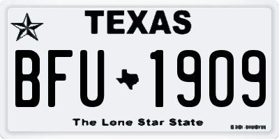 TX license plate BFU1909