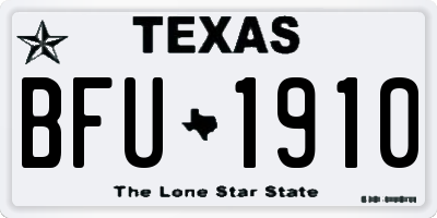 TX license plate BFU1910