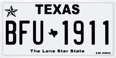 TX license plate BFU1911