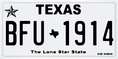 TX license plate BFU1914
