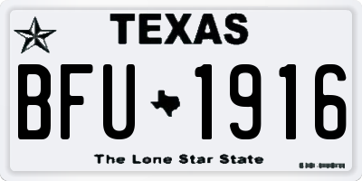 TX license plate BFU1916