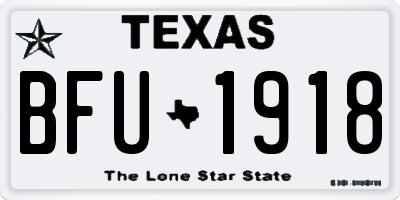 TX license plate BFU1918