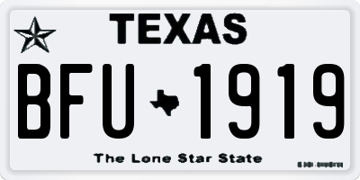 TX license plate BFU1919