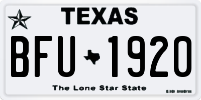 TX license plate BFU1920