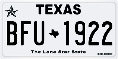 TX license plate BFU1922