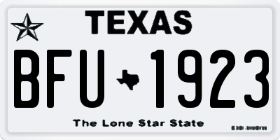 TX license plate BFU1923