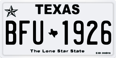 TX license plate BFU1926