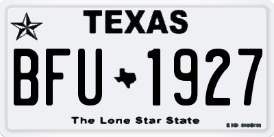 TX license plate BFU1927