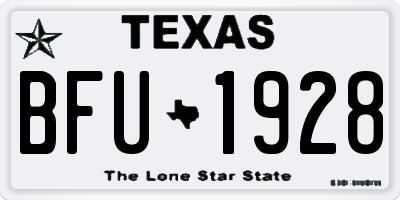 TX license plate BFU1928
