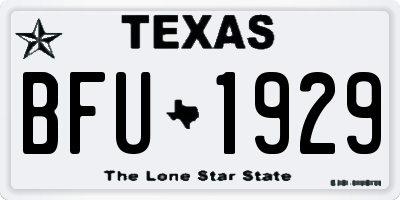 TX license plate BFU1929