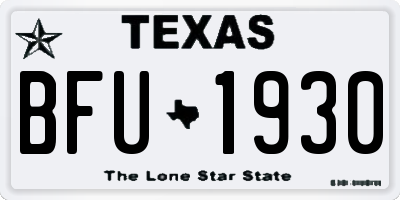 TX license plate BFU1930