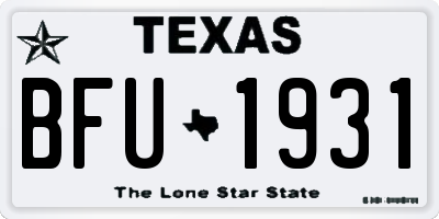TX license plate BFU1931