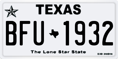 TX license plate BFU1932
