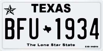 TX license plate BFU1934