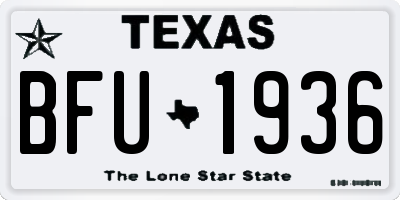 TX license plate BFU1936