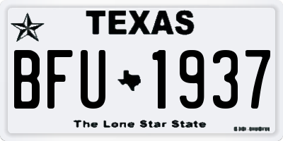 TX license plate BFU1937